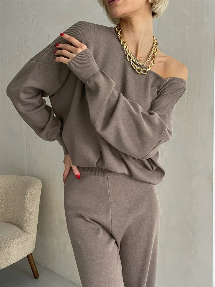 Irenee | Off Shoulder Knit Two Piece Set