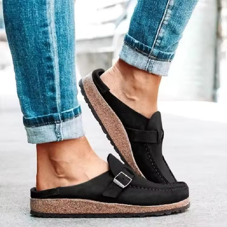 Georgianna | Buckled Platform Slip-On Mules