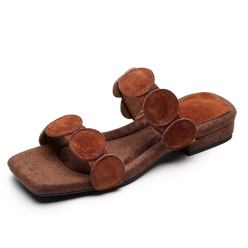 Rosella | Croc Embossed Suede Mules