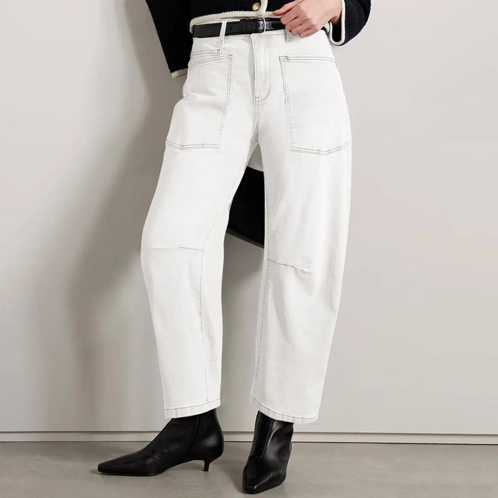 Sylviane | Structured Denim Barrel Leg Jeans