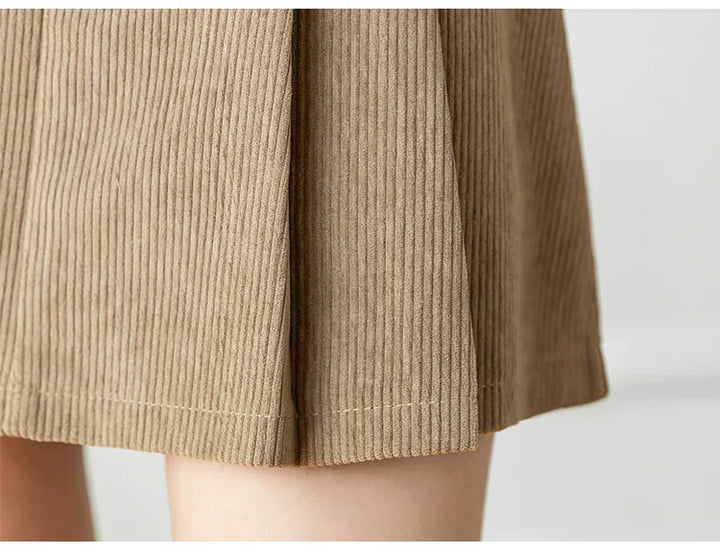 Gaetane | Pleated Corduroy Mini Skirt