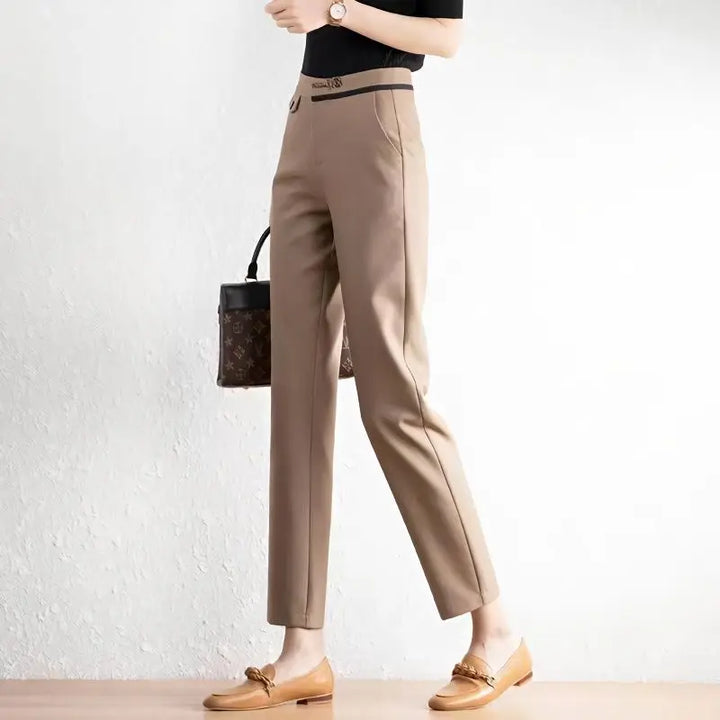 Manon | Cropped Stretch Straight Trousers