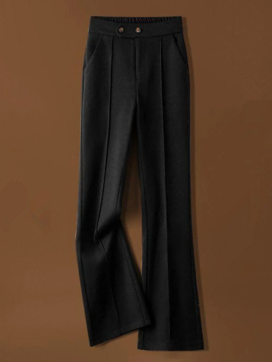 Capucine | Wool Blend Pleated Flare Trousers