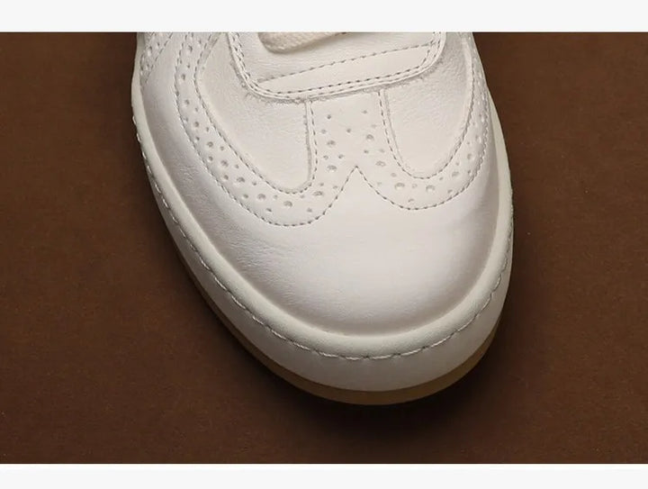 Nicoline | Leather Lace-Up Court Trainers