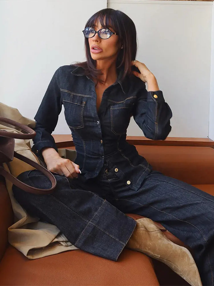 Anne | Heavy Denim Blazer and Trousers