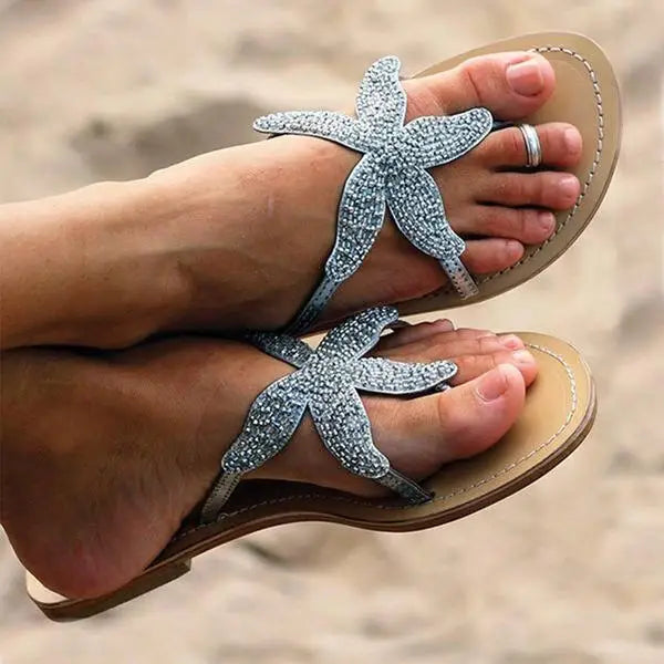 Ninette | Hand-Beaded Flat Slip-On Sandals