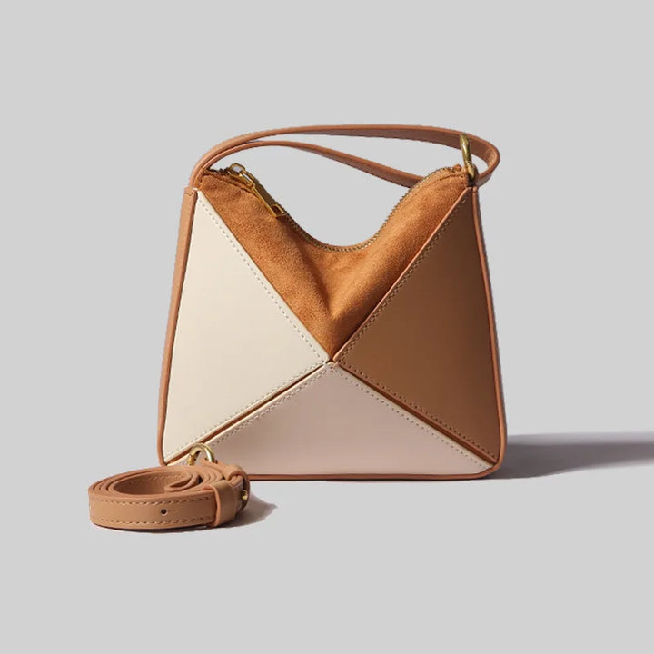 Faceted Panel Structured Handbag