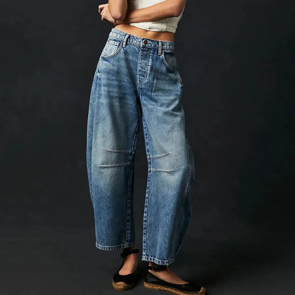 Malvine | Barrel Leg Cotton Denim Jeans