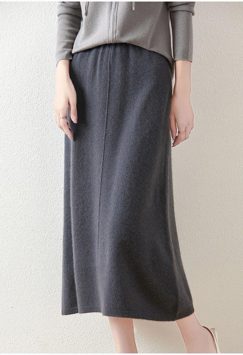 Eulalie | High Waist Merino Wool Skirt