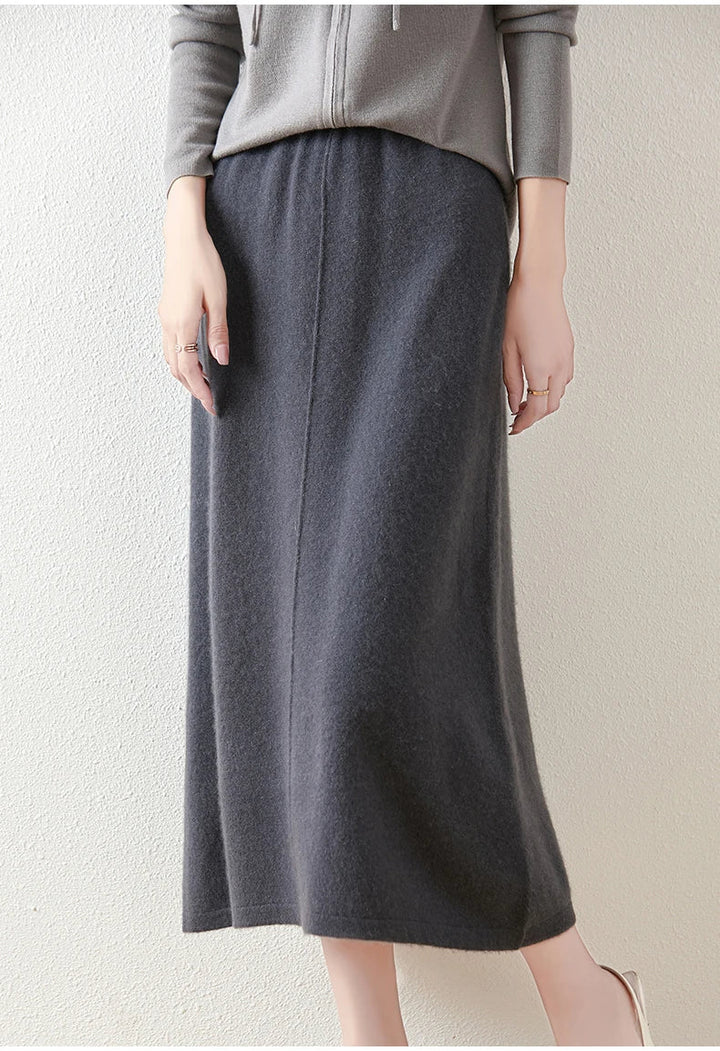 Eulalie | High Waist Merino Wool Skirt