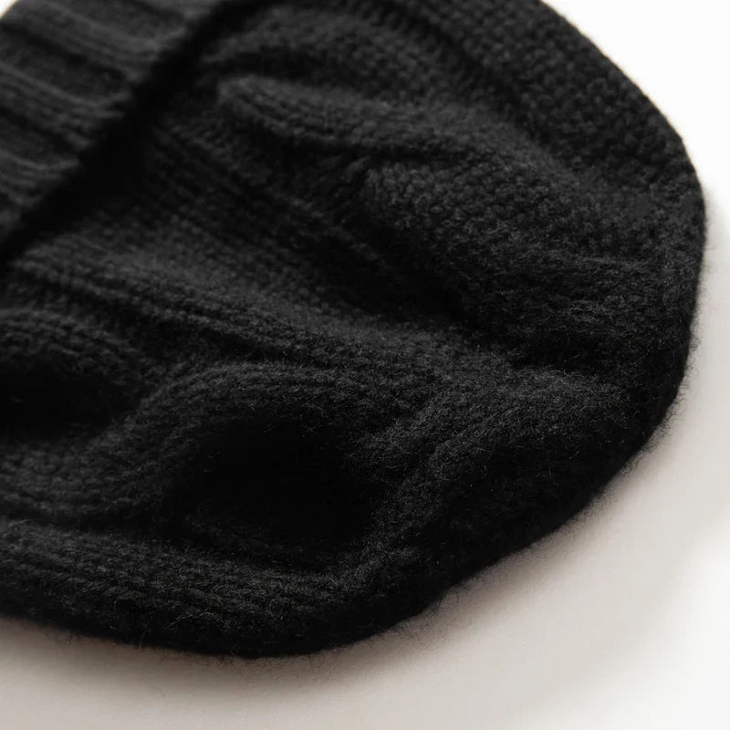 100% Cashmere Cable Knit Beanie