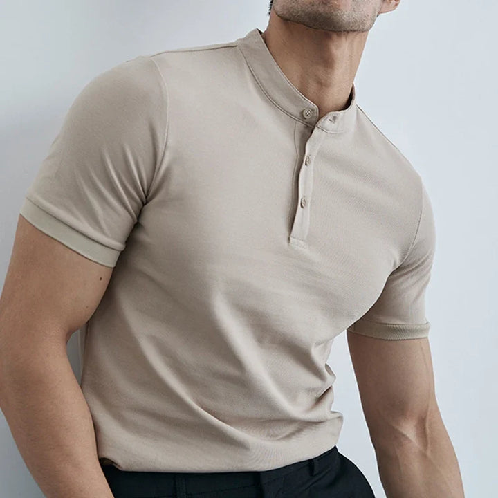 Léonce | Heavy Cotton Buttoned Crew Tee