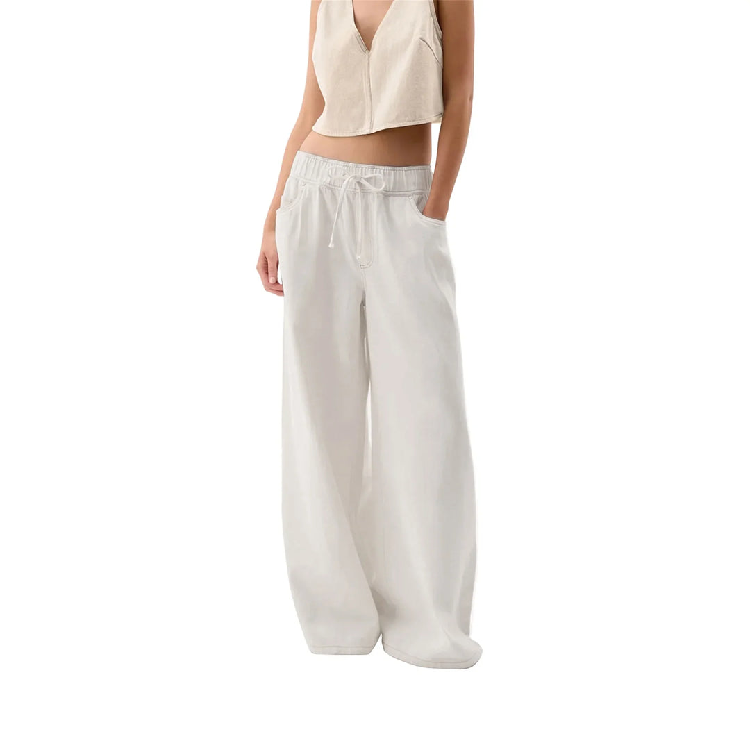 Mariange | Drawstring Wide Leg Denim Jeans