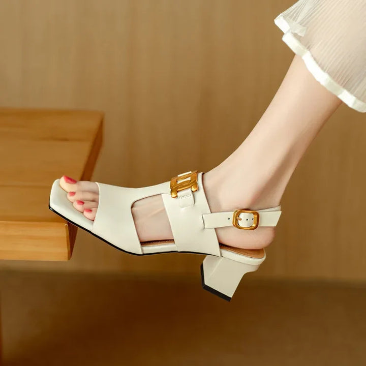 Hortensia | Chain Detail Block Heel Sandals