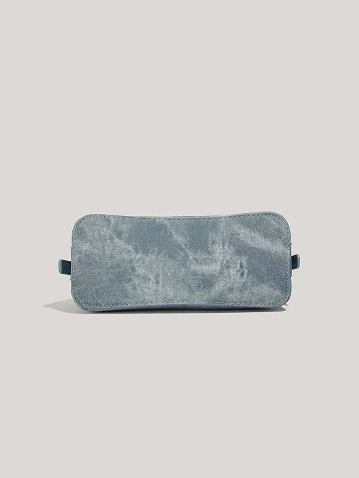 Textured Denim Bag, Heavy Chain Strap