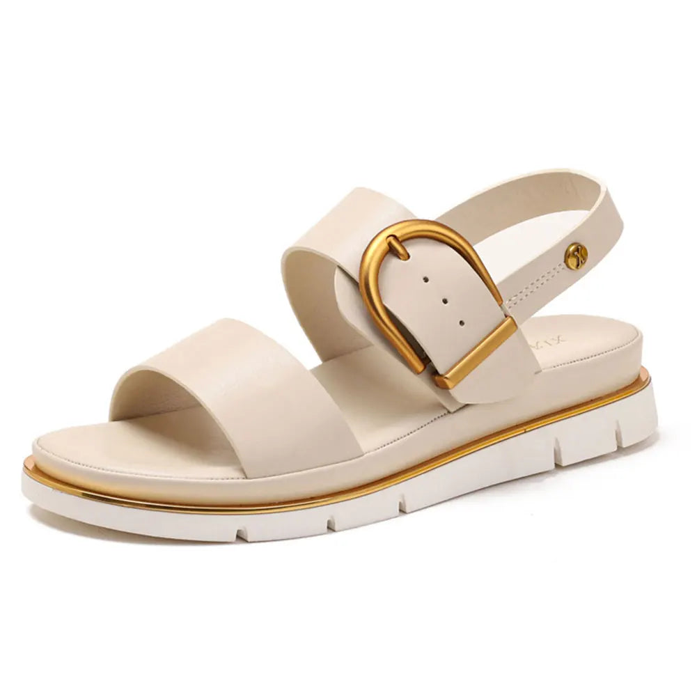 Valeria | Cross Strap Gold Buckle Sandals