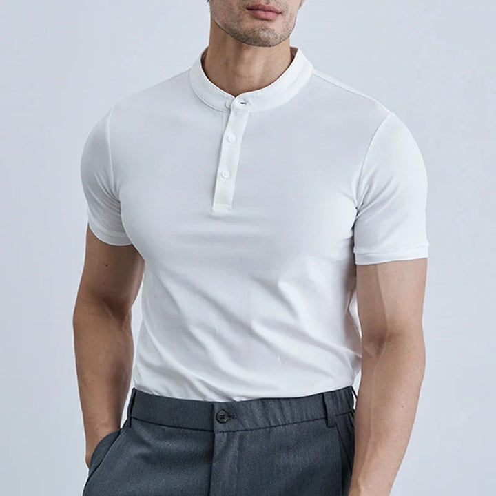 Léonce | Heavy Cotton Buttoned Crew Tee