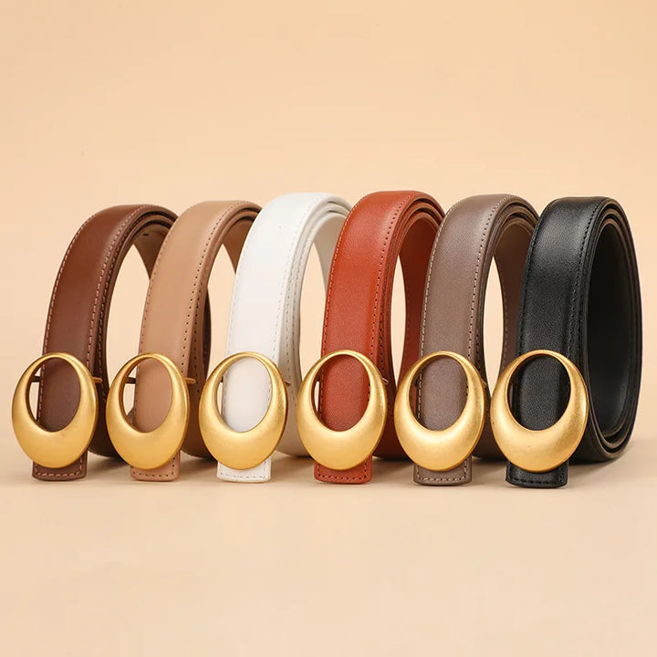 Full Grain Leather Crescent Buckle Belt