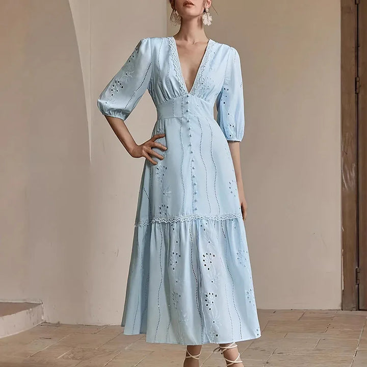 Ursule | Knife Pleat High Waist Maxi Dress
