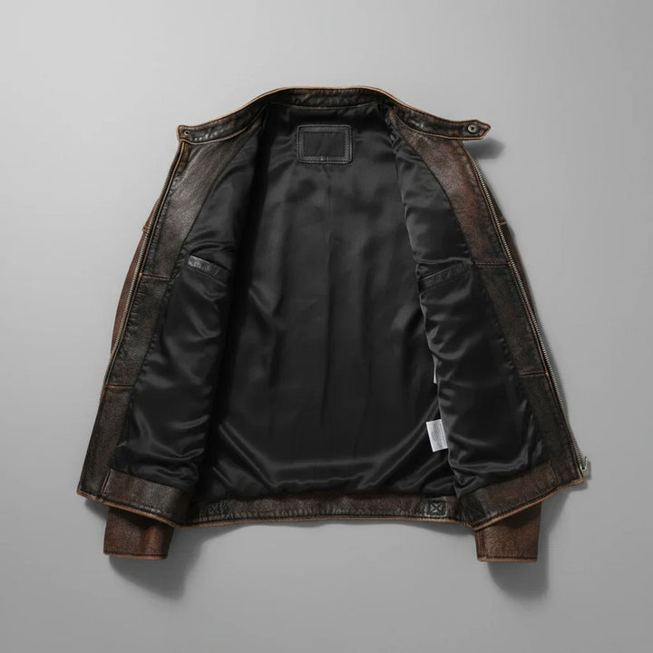 Alphege | Cotton Lined Leather Jacket