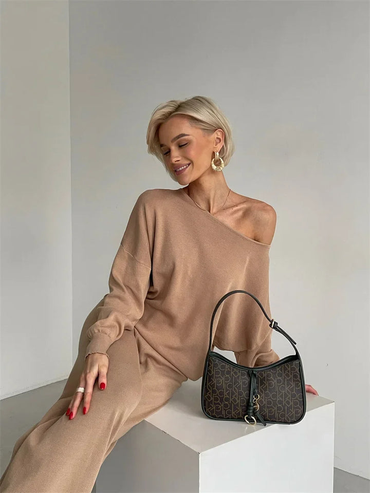 Irenee | Off Shoulder Knit Two Piece Set