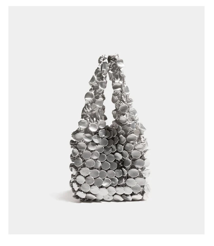 Ruched Bubble Tote, Long Shoulder Handles