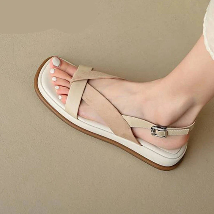 Maximilienne | Leather Low Platform Sandals
