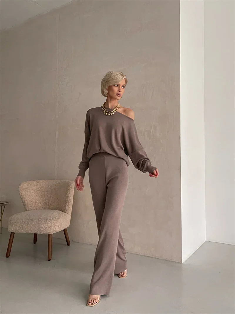Irenee | Off Shoulder Knit Two Piece Set