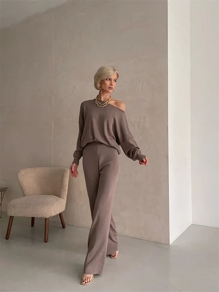 Irenee | Off Shoulder Knit Two Piece Set