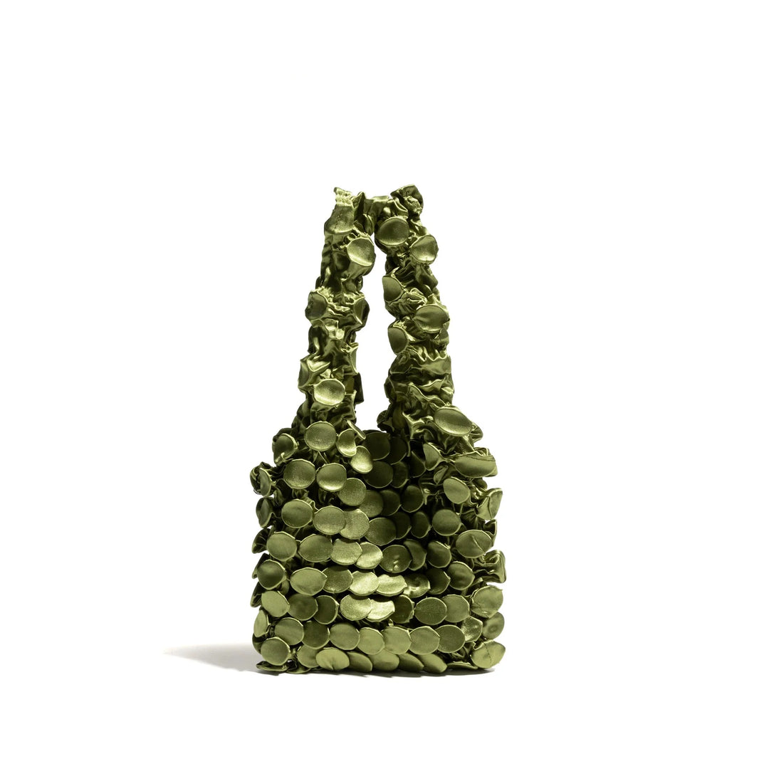 Ruched Bubble Tote, Long Shoulder Handles