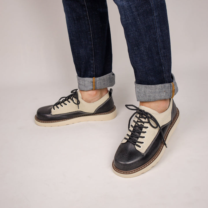 Célestin | Leather Canvas Lace-Up Sneakers