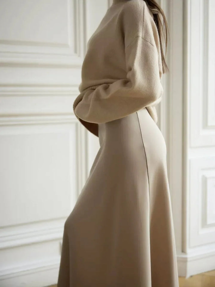 Deborah | Fishtail Hem Satin Maxi Skirt