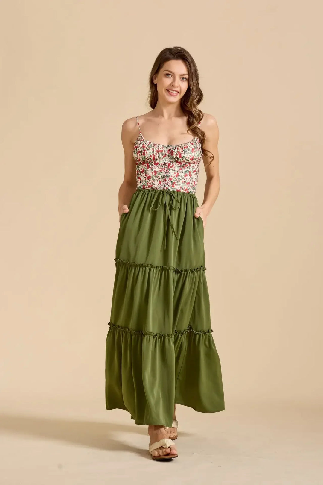 Vivian | 100% Cotton Drawstring Maxi Skirt