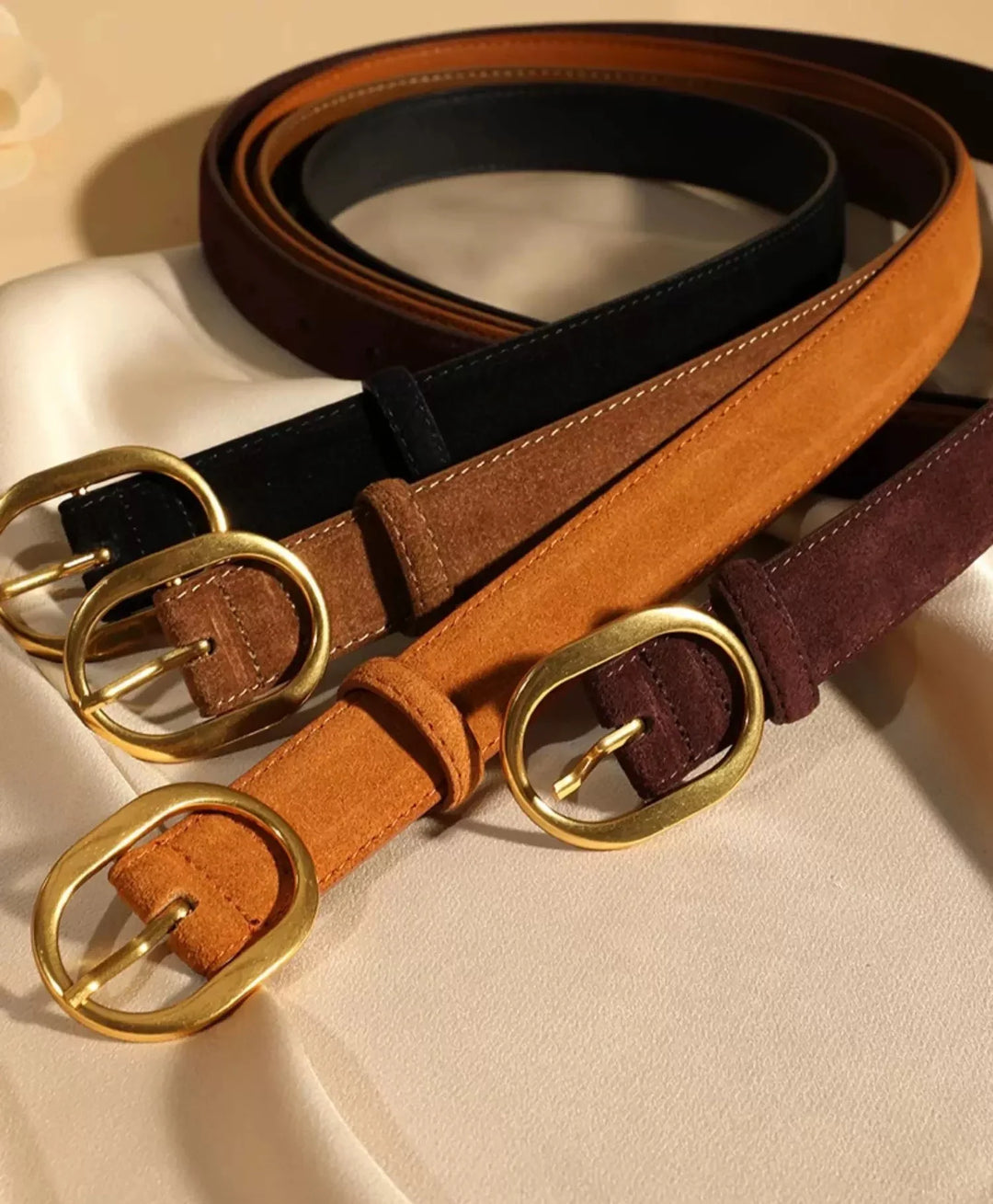 Suede Cowhide Belt, 40 in