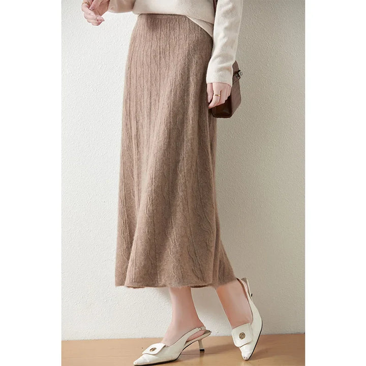 Olympia | Merino Wool Knit A-Line Skirt