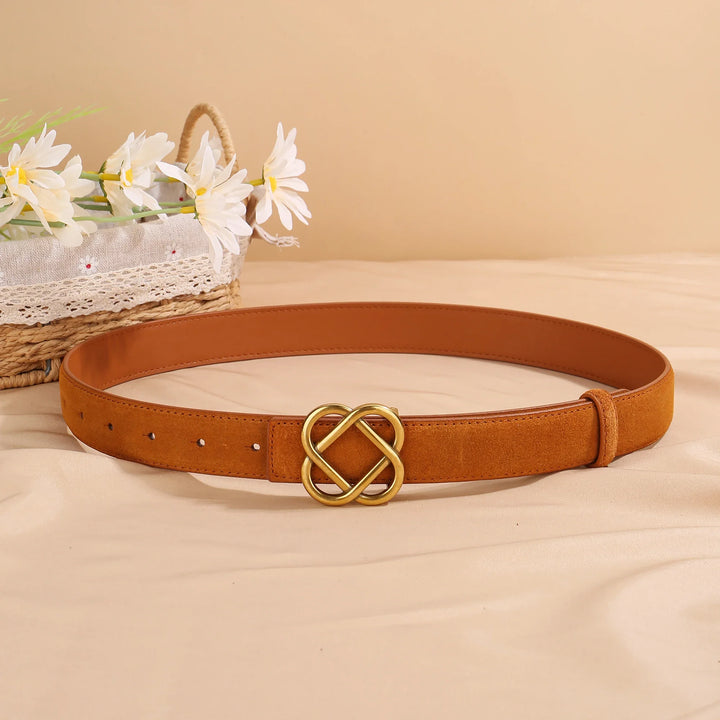 Suede Knot Buckle Belt, 2.8 cm Wide
