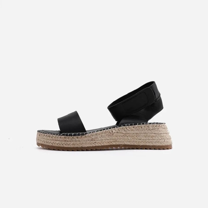 Zulma | Leather Strap Platform Espadrilles