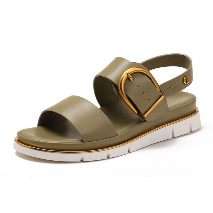 Valeria | Cross Strap Gold Buckle Sandals