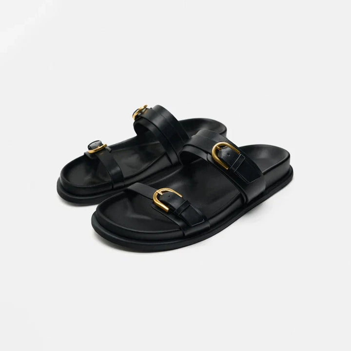 Edmee | 100% Leather Double Strap Sandals