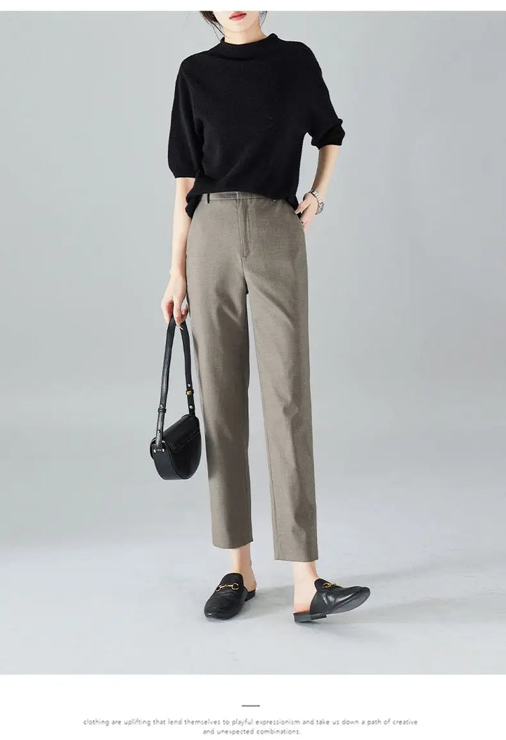 Josee | Tapered Ankle High Waist Trousers