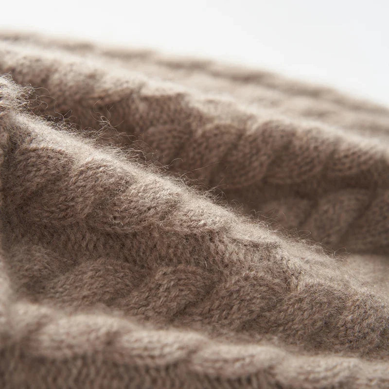 Fine Knit Cashmere Pom Beanie