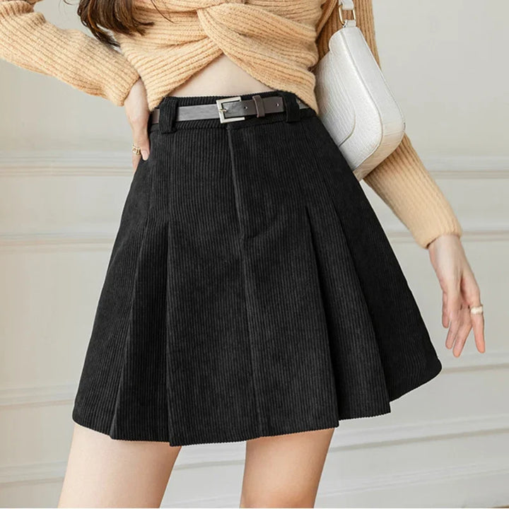 Gaetane | Pleated Corduroy Mini Skirt