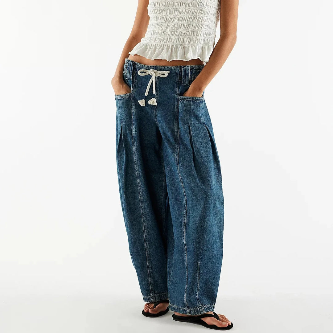Julienne | Cotton Denim Drawstring Pants