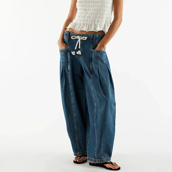 Julienne | Cotton Denim Drawstring Pants