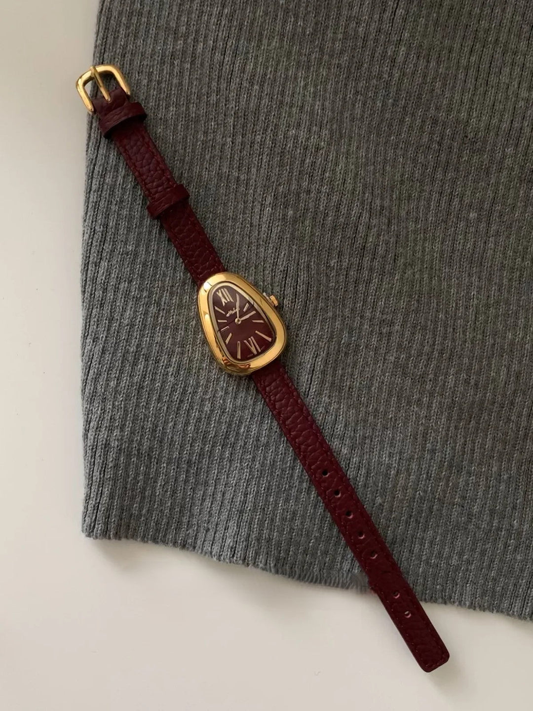 Brass Case Watch, Leather Strap