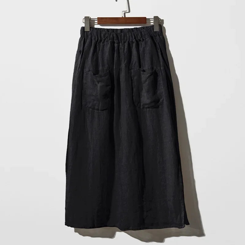 Adelina | Wide Leg 100% Linen Skirt