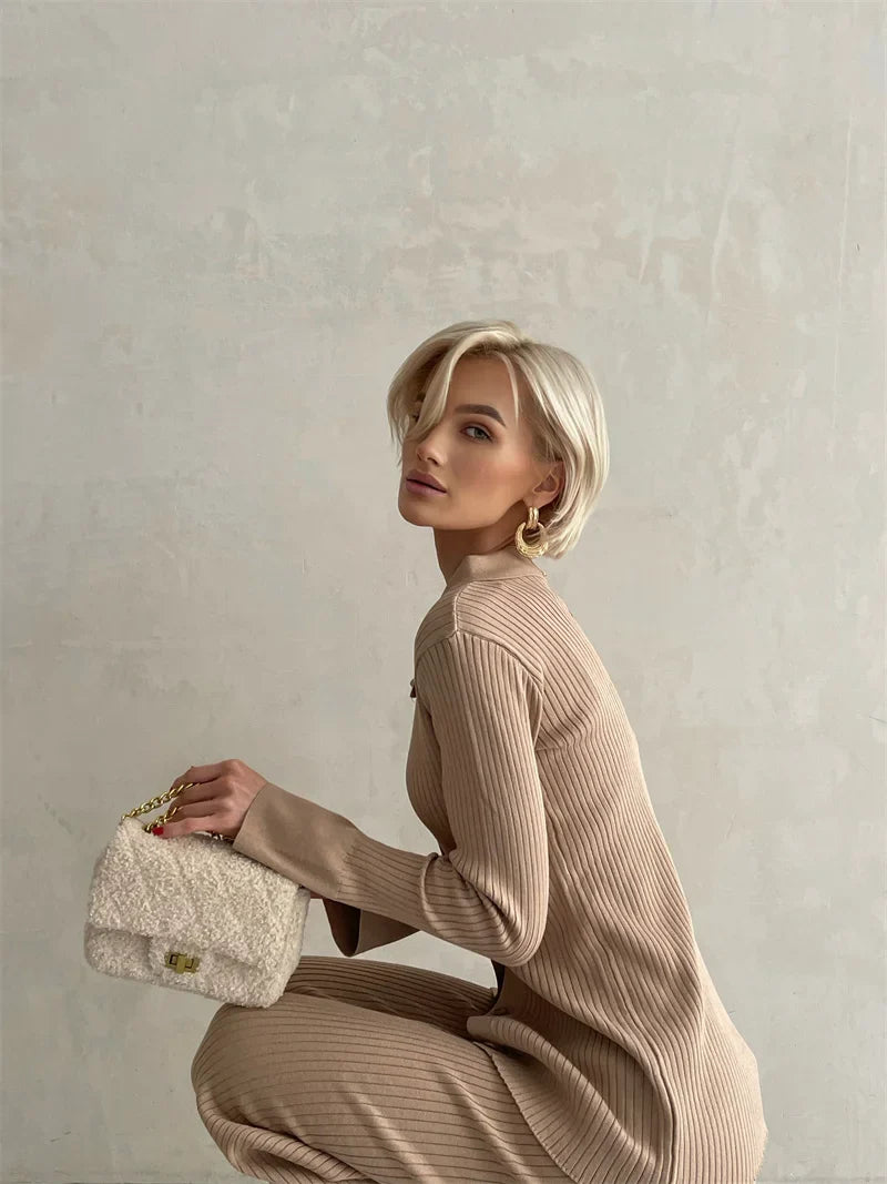Irenee | Off Shoulder Knit Two Piece Set