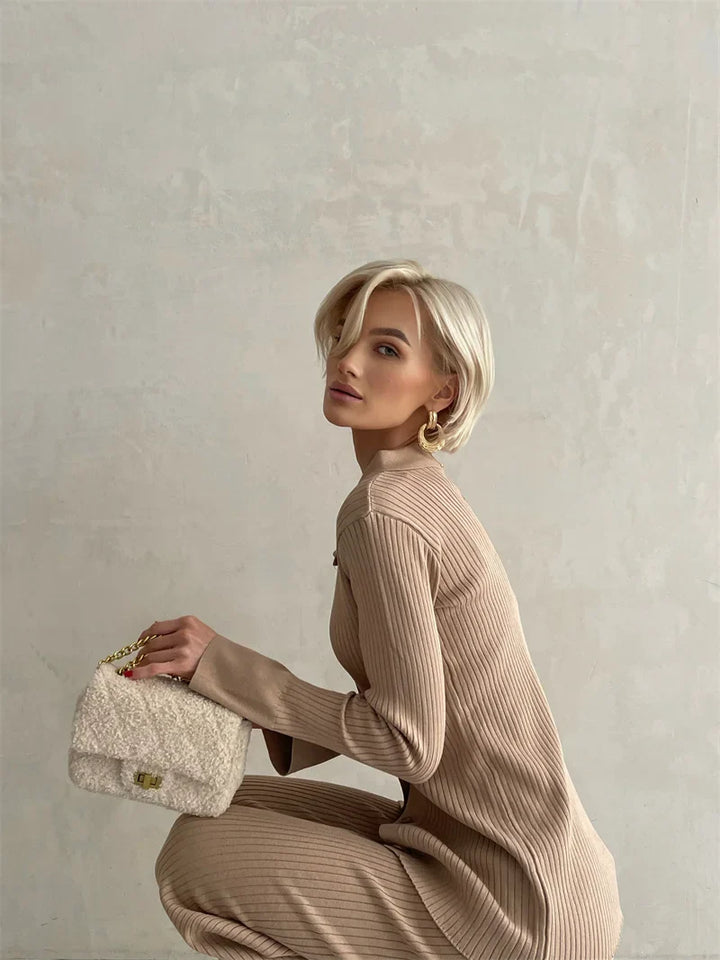 Irenee | Off Shoulder Knit Two Piece Set