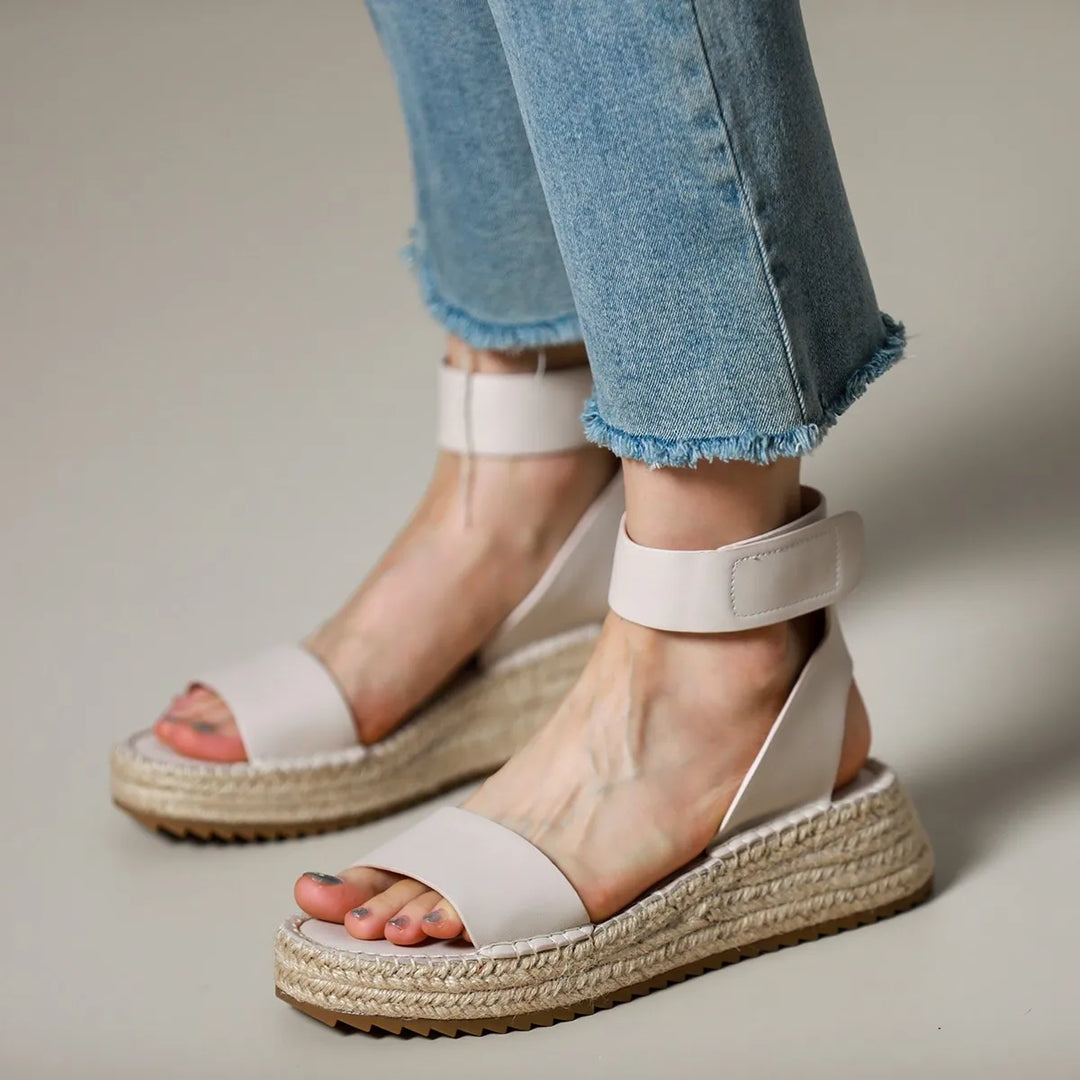 Zulma | Leather Strap Platform Espadrilles