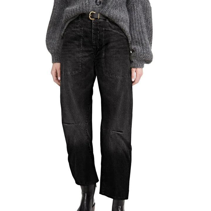 Sylviane | Structured Denim Barrel Leg Jeans
